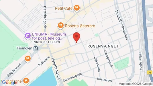 Andelsboliger til salg i Østerbro - kort over placeringen