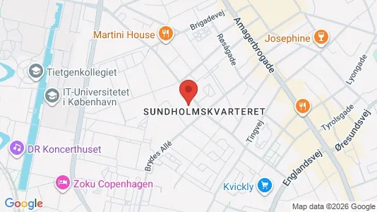 Andelsboliger til salg i København S - kort over placeringen