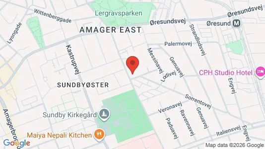 Andelsboliger til salg i København S - kort over placeringen