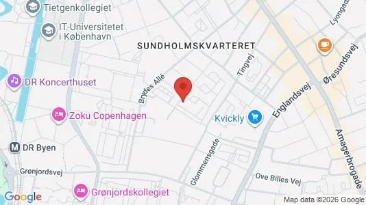 Andelsboliger til salg i København S - kort over placeringen