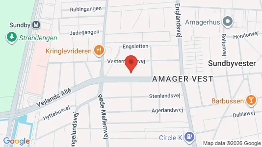 Andelsboliger til salg i København S - kort over placeringen