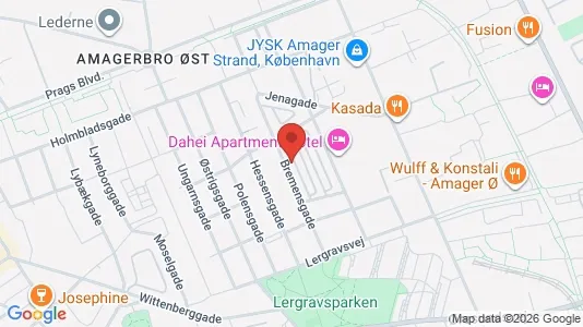 Andelsboliger til salg i København S - kort over placeringen
