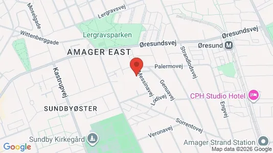 Andelsboliger til salg i København S - kort over placeringen