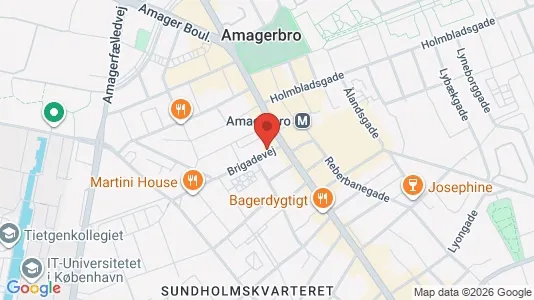 Andelsboliger til salg i København S - kort over placeringen