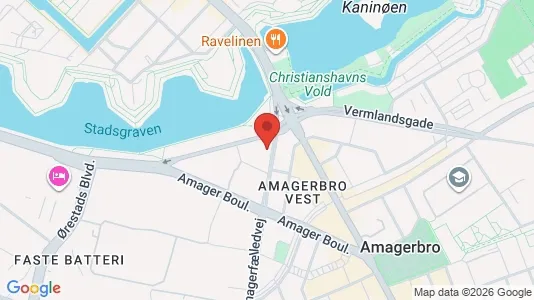 Andelsboliger til salg i København S - kort over placeringen