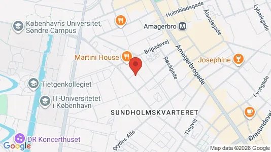 Andelsboliger til salg i København S - kort over placeringen