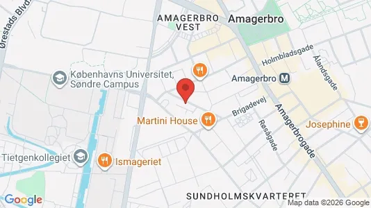 Andelsboliger til salg i København S - kort over placeringen