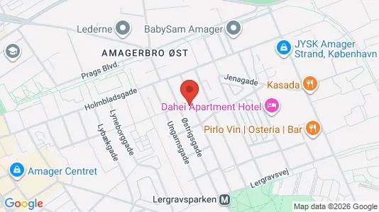 Andelsboliger til salg i København S - kort over placeringen