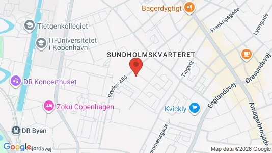 Andelsboliger til salg i København S - kort over placeringen