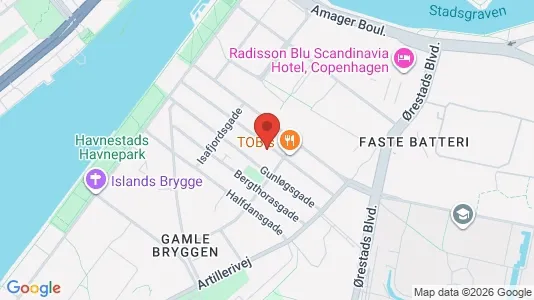 Andelsboliger til salg i København S - kort over placeringen