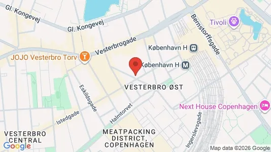 Andelsboliger til salg i Vesterbro - kort over placeringen