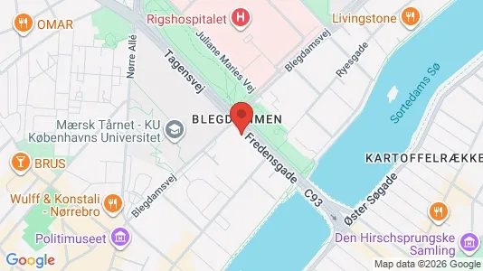 Andelsboliger til salg i Nørrebro - kort over placeringen