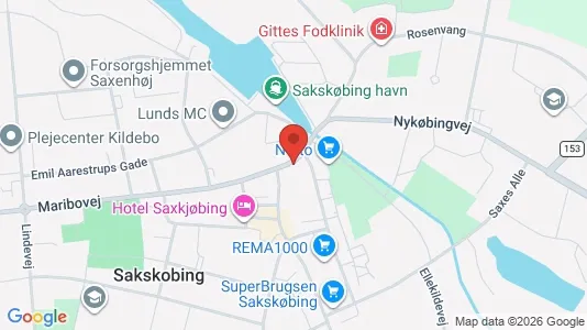 Andelsboliger til salg i Sakskøbing - kort over placeringen