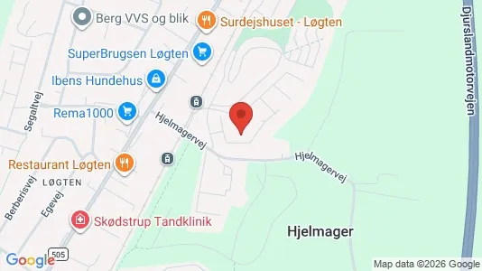 Andelsboliger til salg i Skødstrup - kort over placeringen