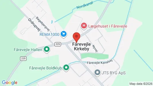 Andelsboliger til salg i Fårevejle - kort over placeringen