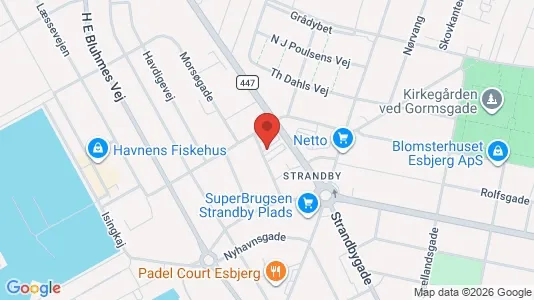 Andelsboliger til salg i Esbjerg Centrum - kort over placeringen