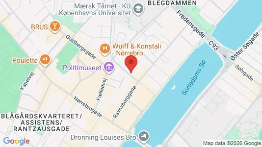 Andelsboliger til salg i Nørrebro - kort over placeringen