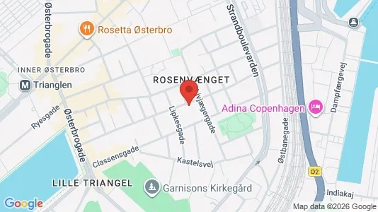 Andelsboliger til salg i Østerbro - kort over placeringen