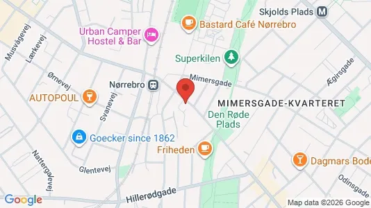 Andelsboliger til salg i Nørrebro - kort over placeringen