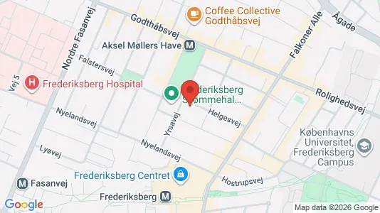 Andelsboliger til salg i Frederiksberg - kort over placeringen
