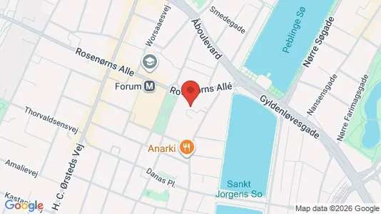 Andelsboliger til salg i Frederiksberg C - kort over placeringen