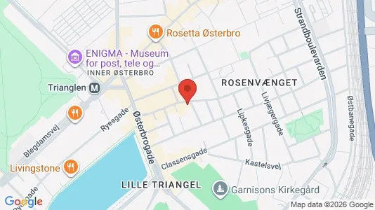 Andelsboliger til salg i Østerbro - kort over placeringen
