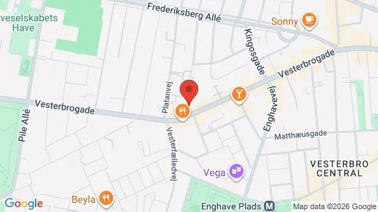 Andelsboliger til salg i Vesterbro - kort over placeringen