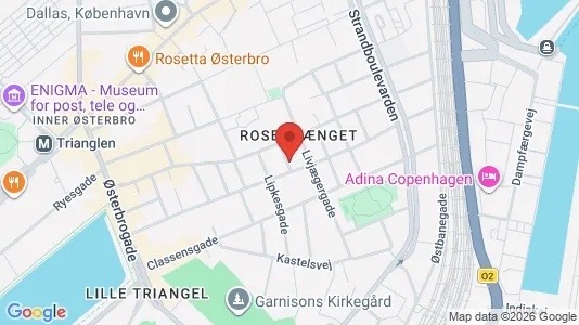 Andelsboliger til salg i Østerbro - kort over placeringen