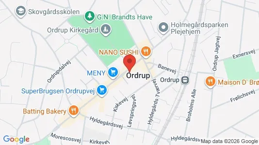 Andelsboliger til salg i Charlottenlund - kort over placeringen