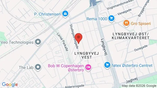 Andelsboliger til salg i Østerbro - kort over placeringen