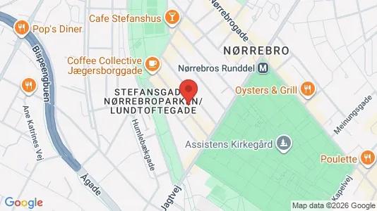 Andelsboliger til salg i Nørrebro - kort over placeringen