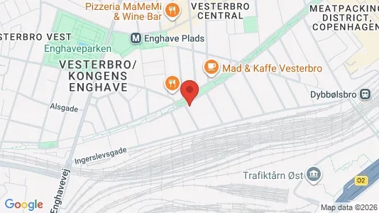 Andelsboliger til salg i Vesterbro - kort over placeringen