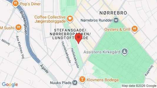Andelsboliger til salg i Nørrebro - kort over placeringen