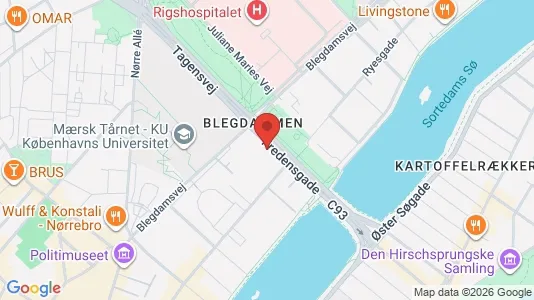 Andelsboliger til salg i Nørrebro - kort over placeringen