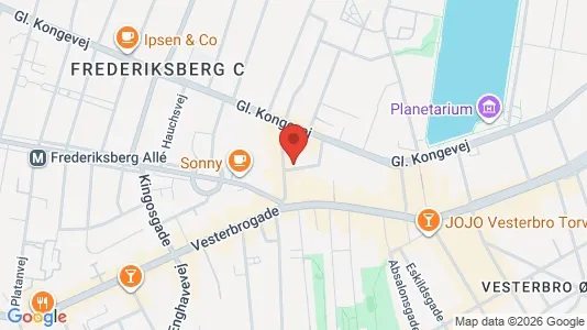 Andelsboliger til salg i Vesterbro - kort over placeringen