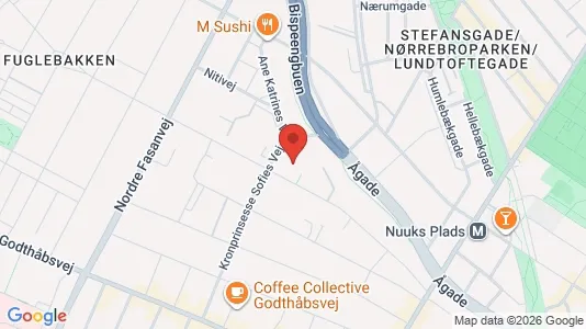 Andelsboliger til salg i Frederiksberg - kort over placeringen