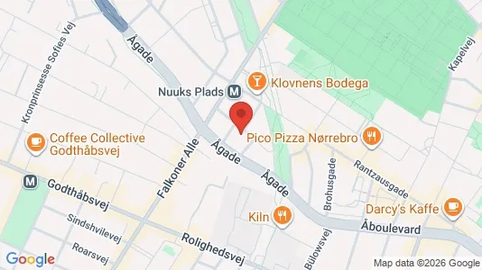 Andelsboliger til salg i Nørrebro - kort over placeringen