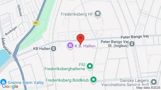 Andelsboliger til salg i Frederiksberg - kort over placeringen