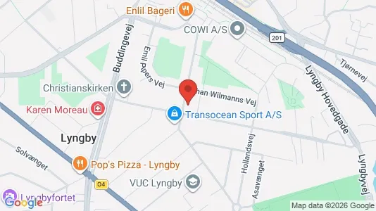 Andelsboliger til salg i Kongens Lyngby - kort over placeringen