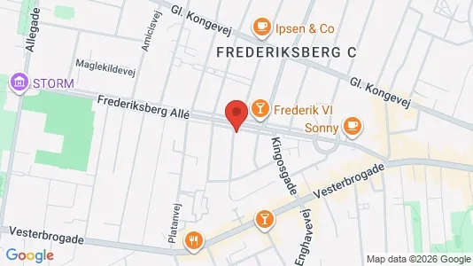 Andelsboliger til salg i Frederiksberg C - kort over placeringen