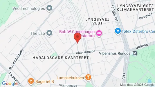 Andelsboliger til salg i Østerbro - kort over placeringen