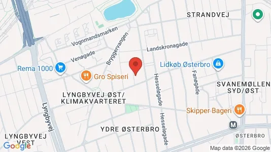 Andelsboliger til salg i Østerbro - kort over placeringen