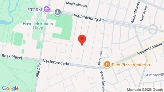 Andelsboliger til salg i Frederiksberg C - kort over placeringen