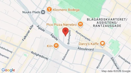 Andelsboliger til salg i Nørrebro - kort over placeringen