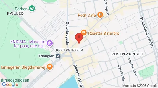 Andelsboliger til salg i Østerbro - kort over placeringen