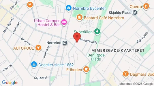 Andelsboliger til salg i Nørrebro - kort over placeringen