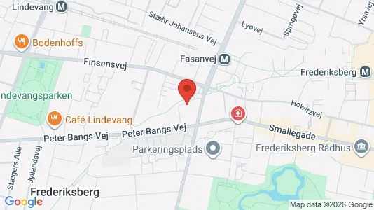 Andelsboliger til salg i Frederiksberg - kort over placeringen