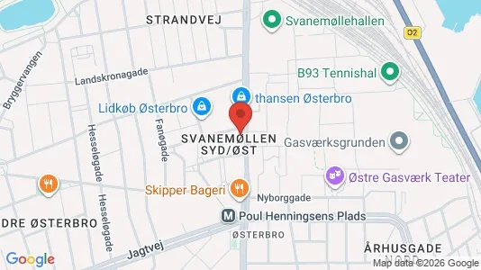 Andelsboliger til salg i Østerbro - kort over placeringen
