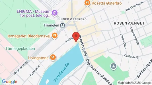Andelsboliger til salg i Østerbro - kort over placeringen