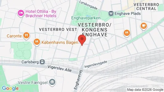 Andelsboliger til salg i Vesterbro - kort over placeringen